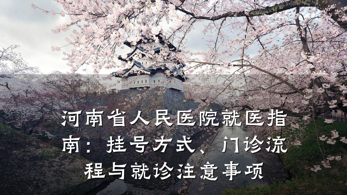 河南省人民医院就医指南:挂号方式、门诊流程与就诊注意事项
