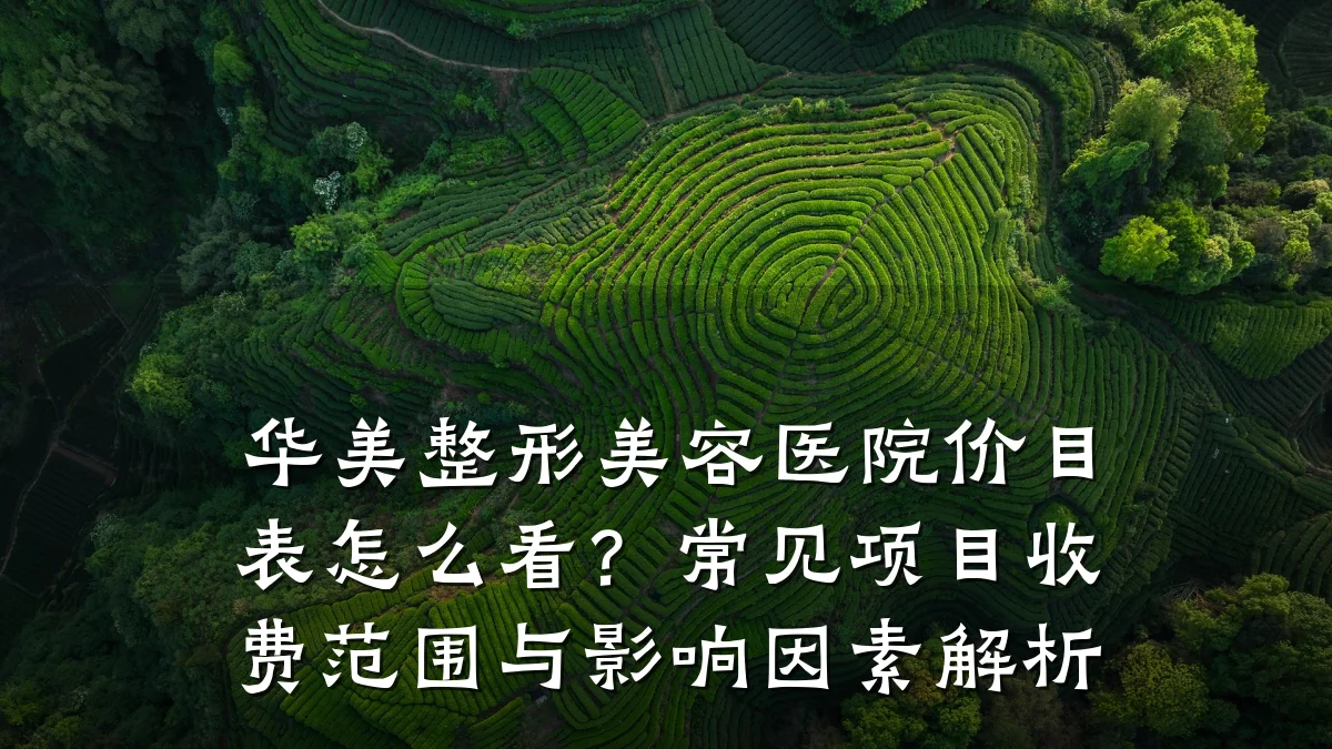 华美整形美容医院价目表怎么看?常见项目收费范围与影响因素解析