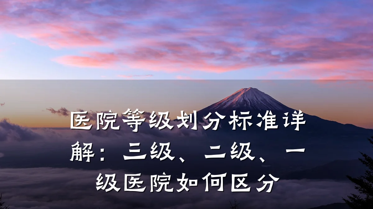医院等级划分标准详解:三级、二级、一级医院如何区分