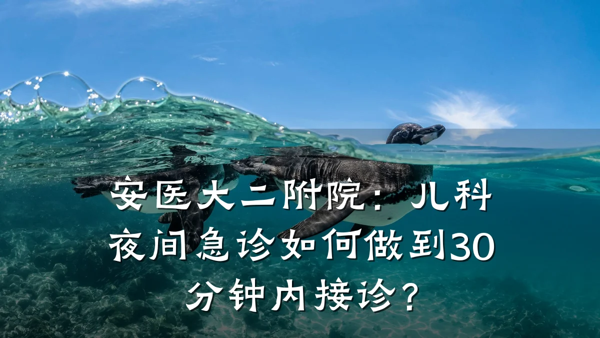 安医大二附院:儿科夜间急诊如何做到30分钟内接诊?