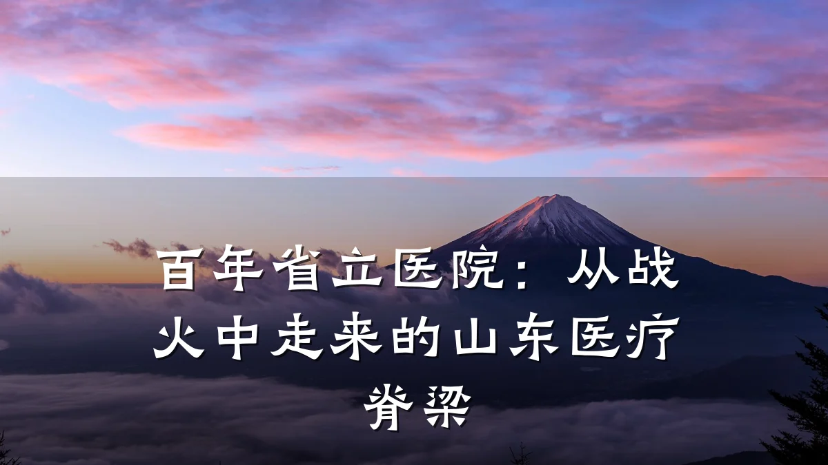 百年省立医院:从战火中走来的山东医疗脊梁