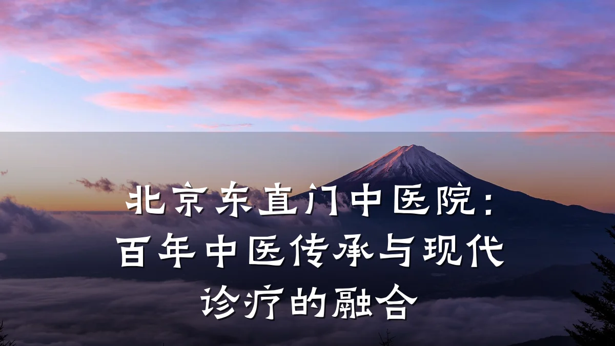 北京东直门中医院:百年中医传承与现代诊疗的融合
