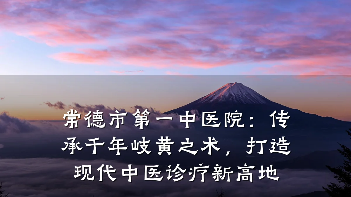 常德市第一中医院：传承千年岐黄之术，打造现代中医诊疗新高地