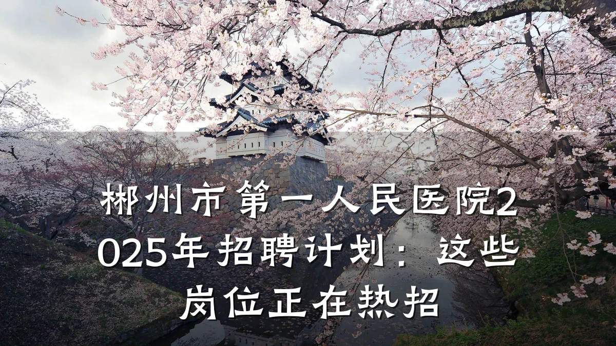 郴州市第一人民医院2025年招聘计划:这些岗位正在热招