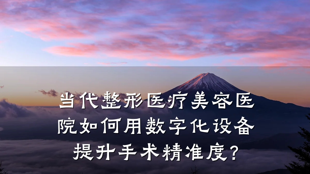 当代整形医疗美容医院如何用数字化设备提升手术精准度?