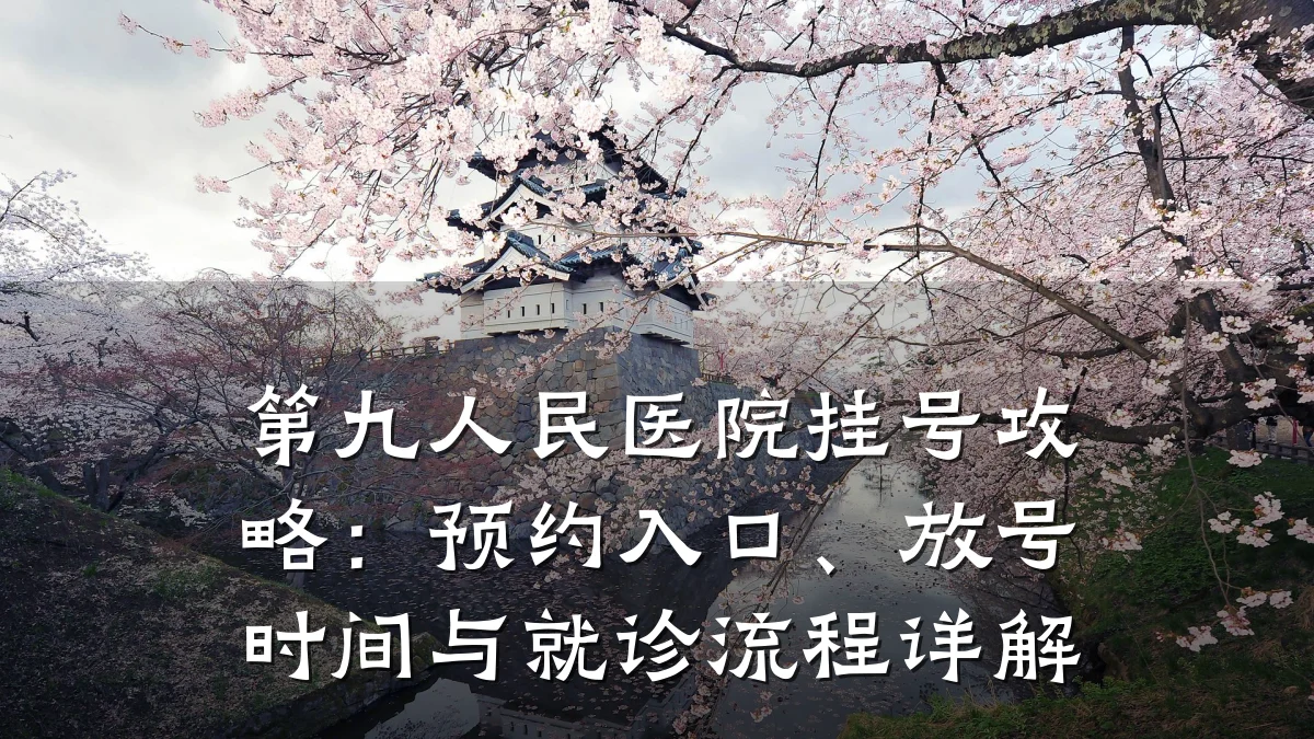 第九人民医院挂号攻略:预约入口、放号时间与就诊流程详解