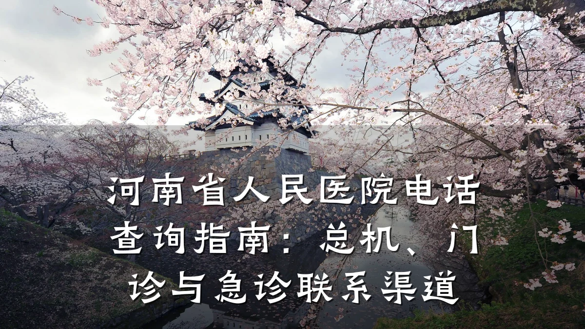 河南省人民医院电话查询指南:总机、门诊与急诊联系渠道