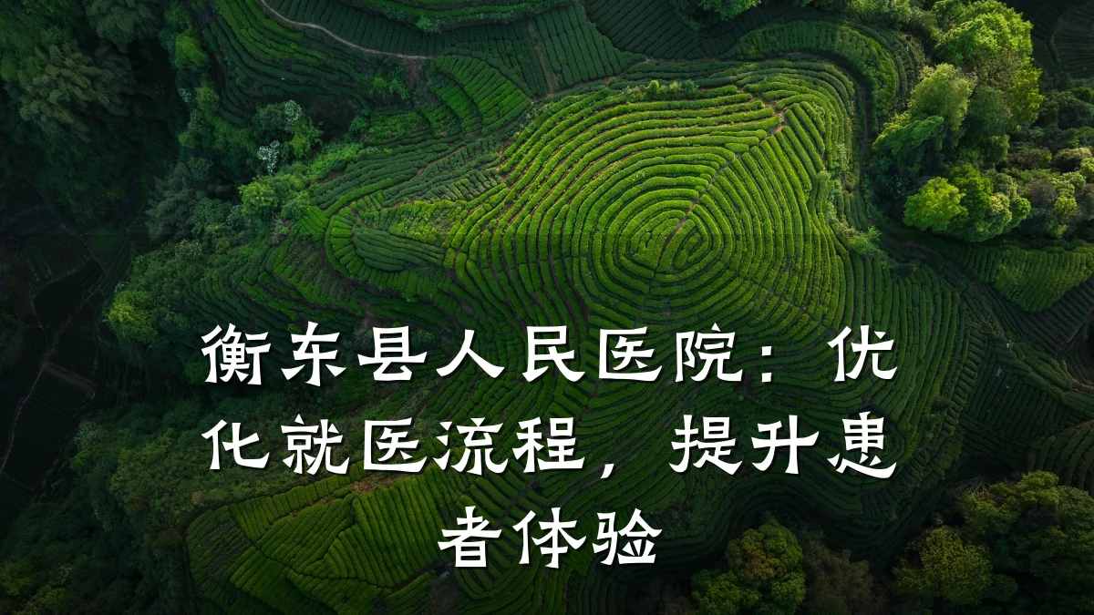 衡东县人民医院:优化就医流程,提升患者体验
