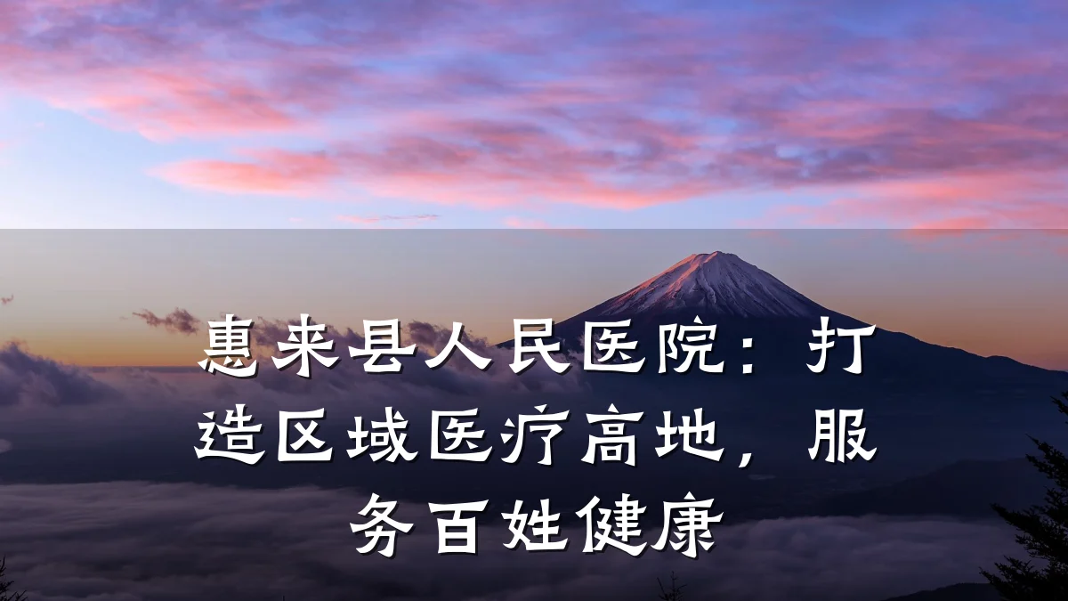 惠来县人民医院:打造区域医疗高地,服务百姓健康