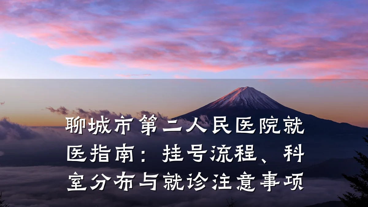 聊城市第二人民医院就医指南:挂号流程、科室分布与就诊注意事项