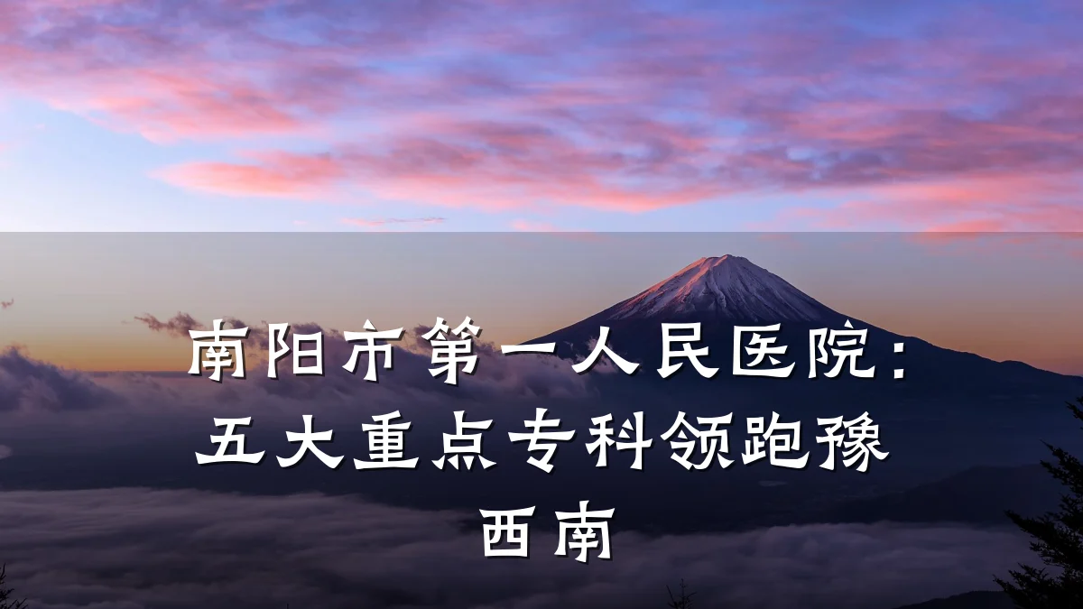 南阳市第一人民医院:五大重点专科领跑豫西南