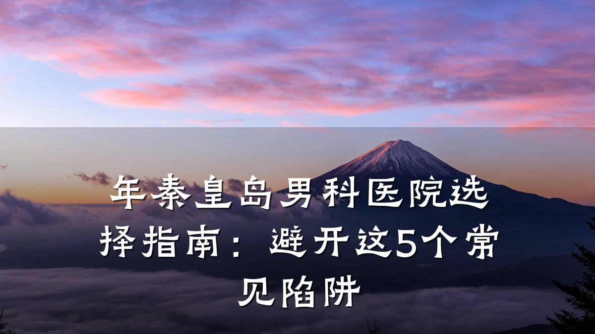 年秦皇岛男科医院选择指南:避开这5个常见陷阱