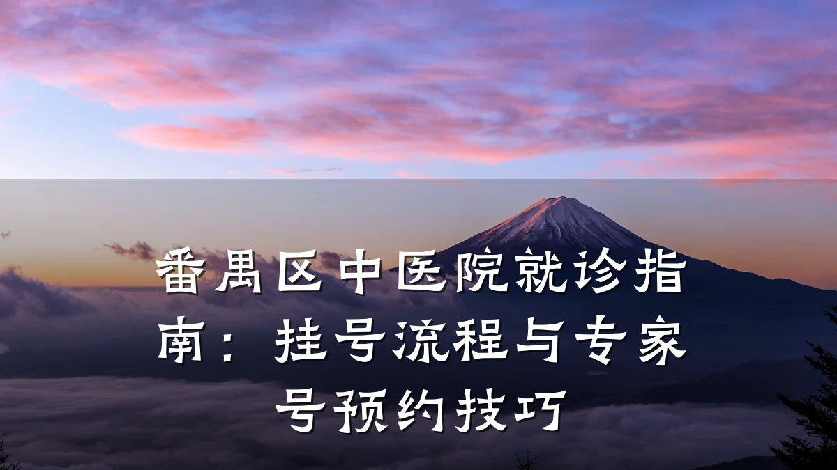 番禺区中医院就诊指南:挂号流程与专家号预约技巧