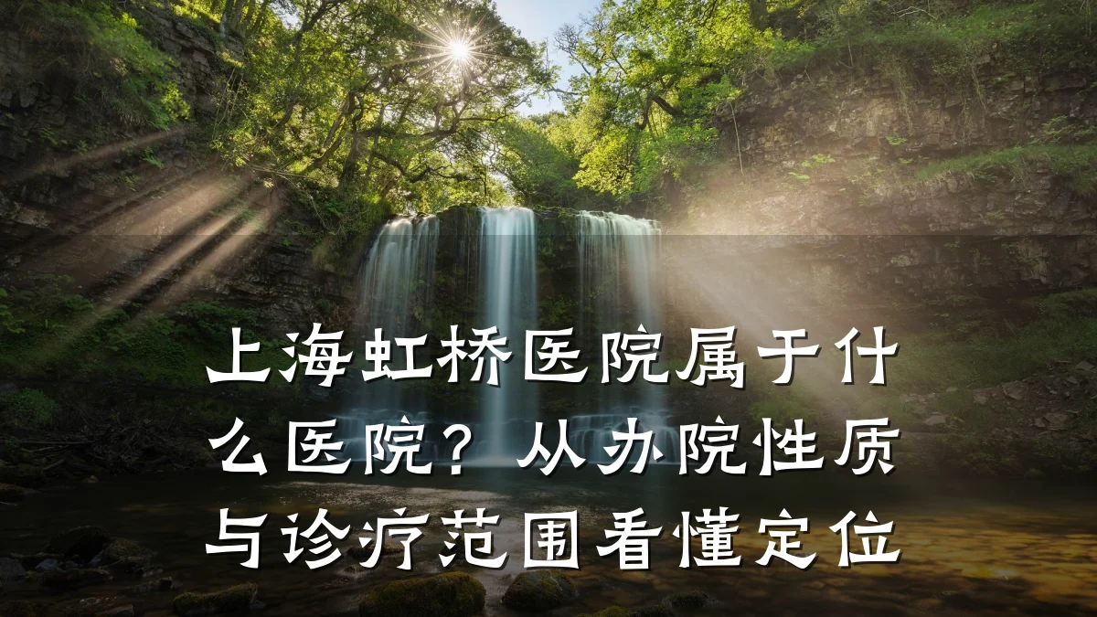 上海虹桥医院属于什么医院?从办院性质与诊疗范围看懂定位