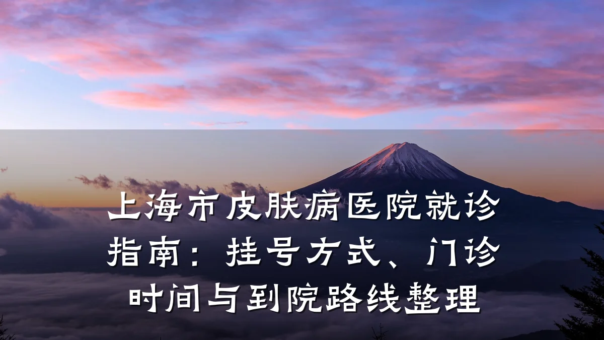 上海市皮肤病医院就诊指南:挂号方式、门诊时间与到院路线整理