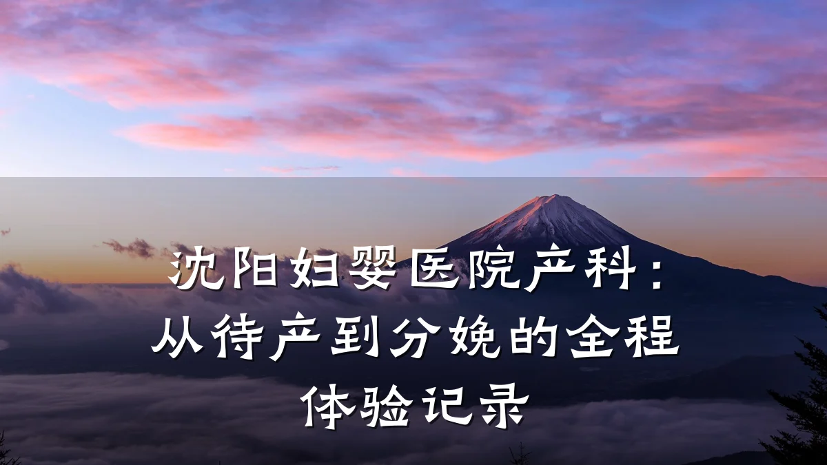 沈阳妇婴医院产科:从待产到分娩的全程体验记录