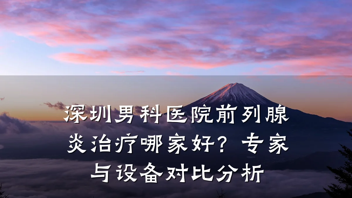 深圳男科医院前列腺炎治疗哪家好?专家与设备对比分析