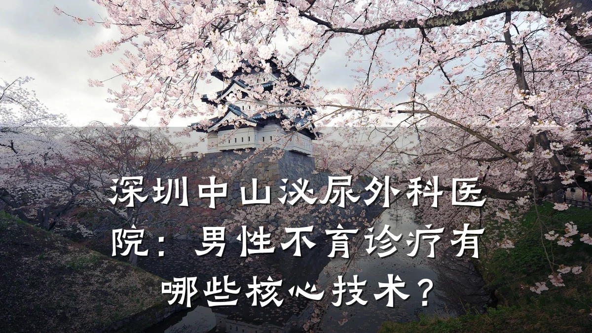 深圳中山泌尿外科医院:男性不育诊疗有哪些核心技术?