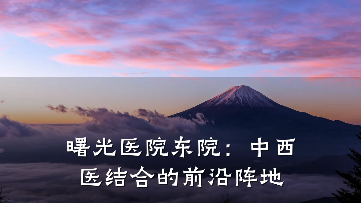 曙光医院东院:中西医结合的前沿阵地