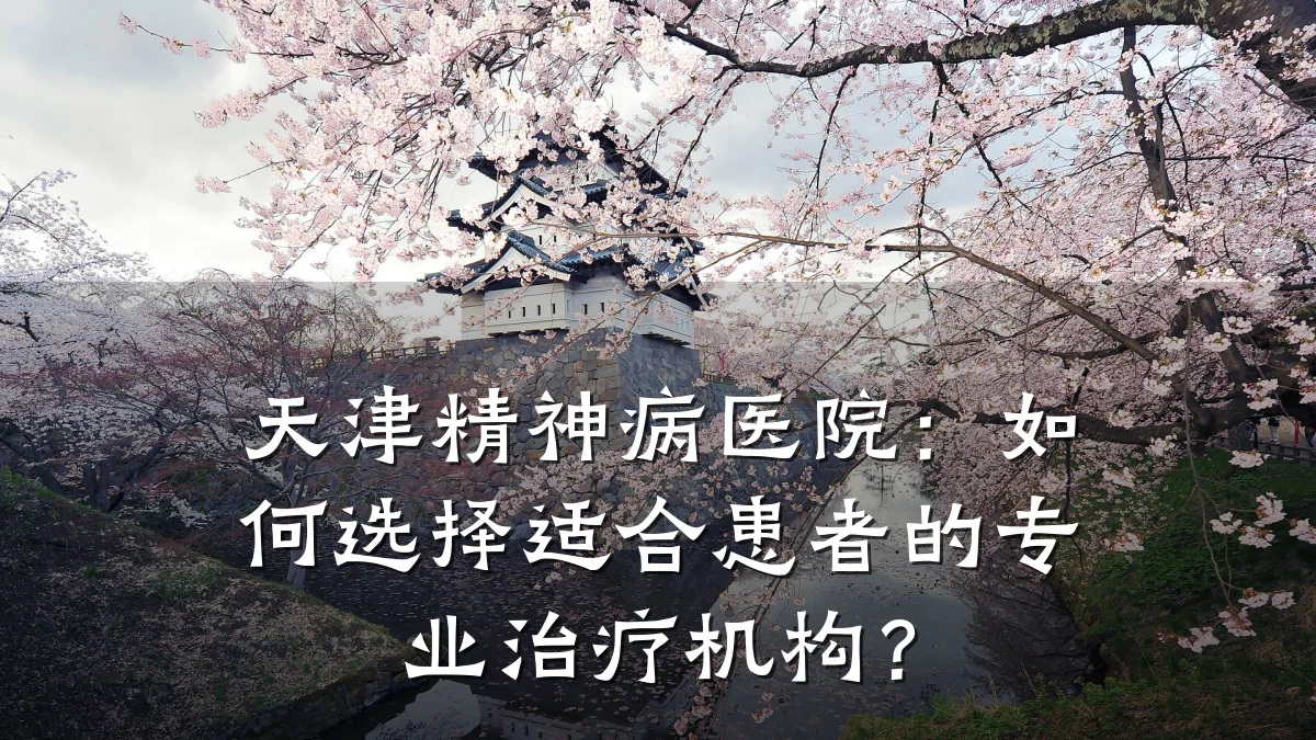 天津精神病医院:如何选择适合患者的专业治疗机构?
