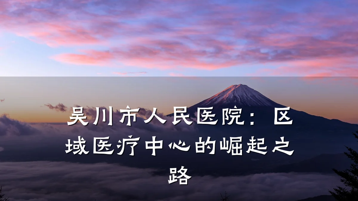 吴川市人民医院:区域医疗中心的崛起之路