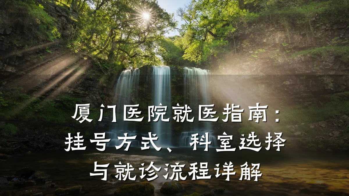 厦门医院就医指南:挂号方式、科室选择与就诊流程详解