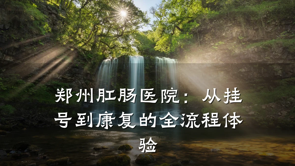 郑州肛肠医院:从挂号到康复的全流程体验