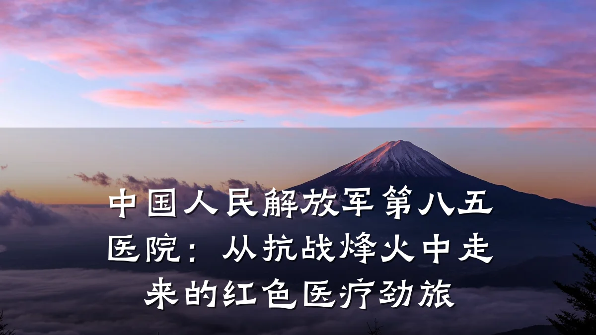 中国人民解放军第八五医院:从抗战烽火中走来的红色医疗劲旅