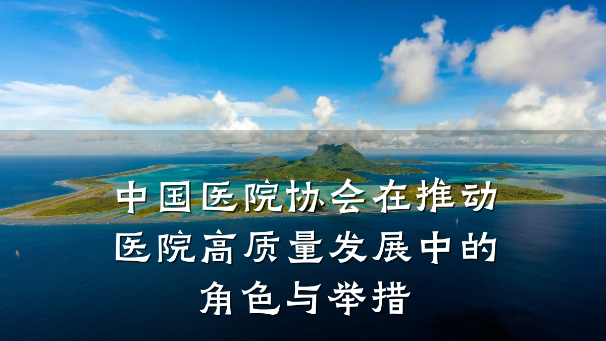 中国医院协会在推动医院高质量发展中的角色与举措