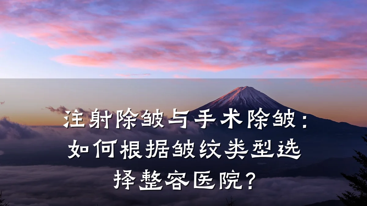 注射除皱与手术除皱:如何根据皱纹类型选择整容医院?