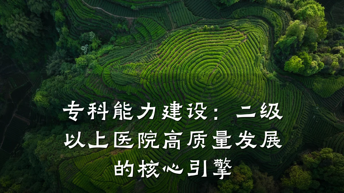 专科能力建设:二级以上医院高质量发展的核心引擎