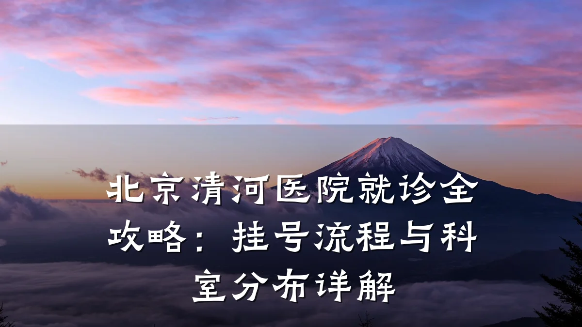 北京清河医院就诊全攻略:挂号流程与科室分布详解