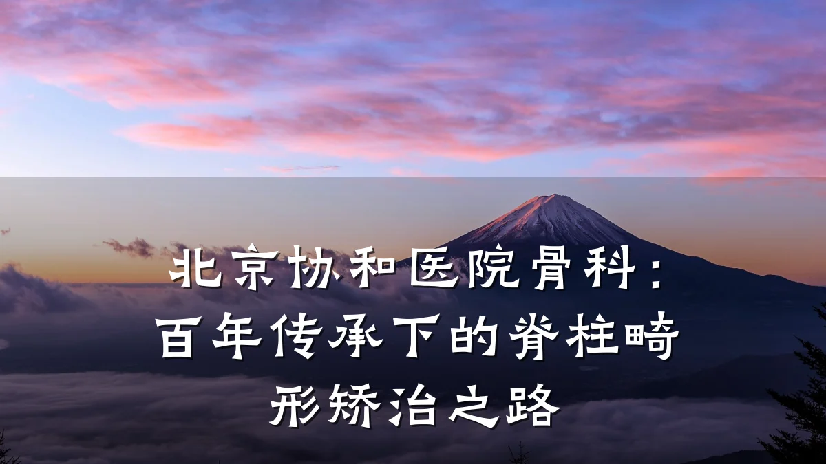 北京协和医院骨科:百年传承下的脊柱畸形矫治之路