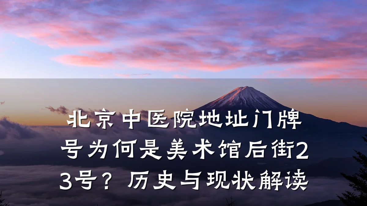 北京中医院地址门牌号为何是美术馆后街23号?历史与现状解读