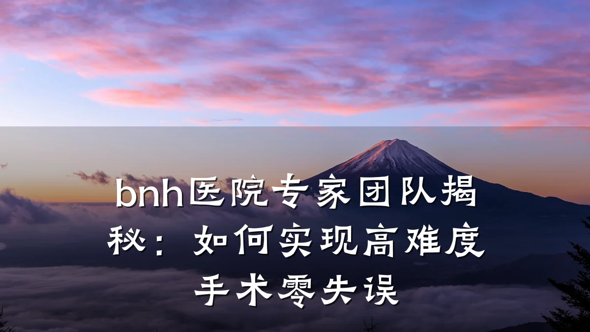 bnh医院专家团队揭秘:如何实现高难度手术零失误
