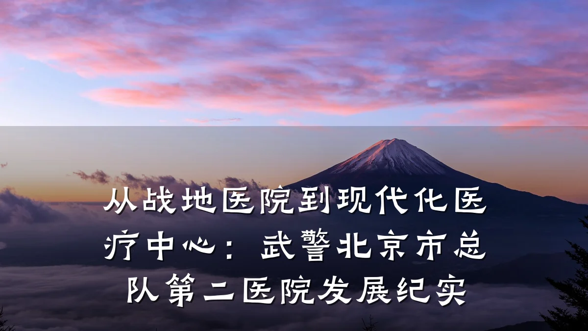 从战地医院到现代化医疗中心:武警北京市总队第二医院发展纪实