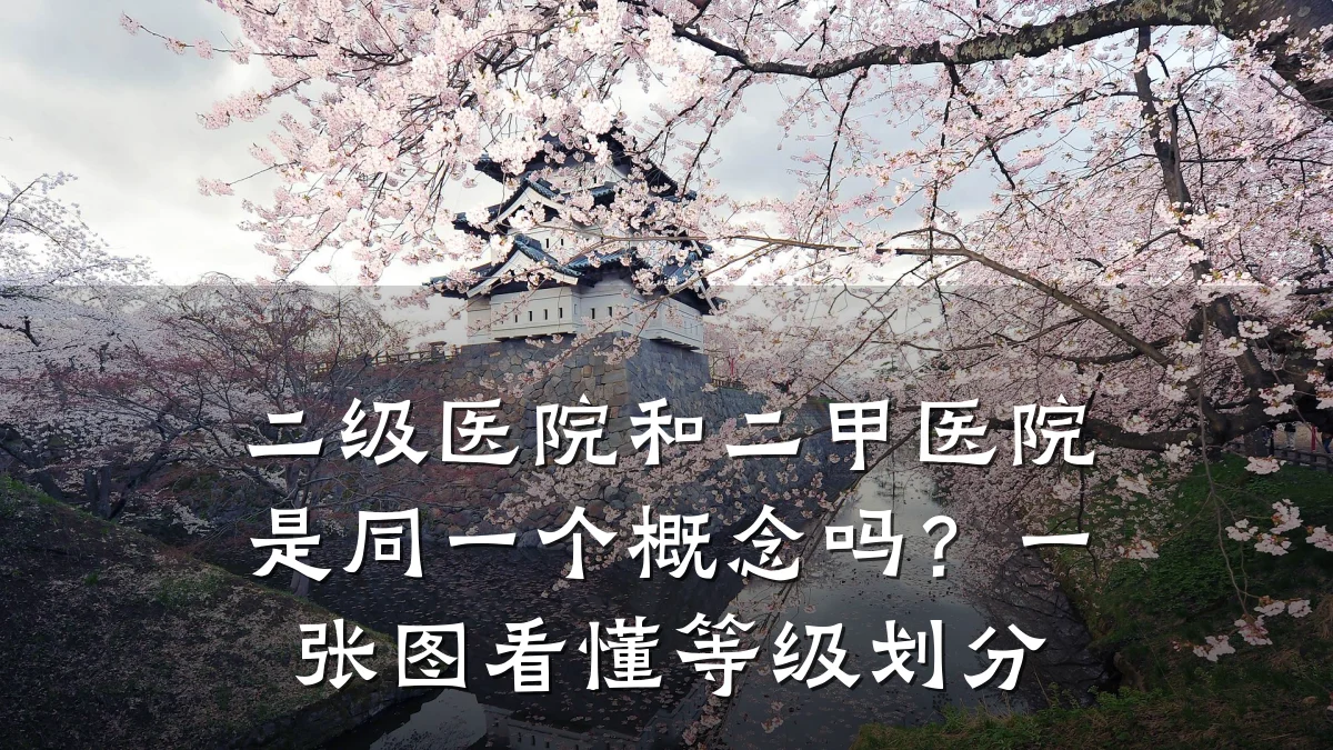 二级医院和二甲医院是同一个概念吗?一张图看懂等级划分