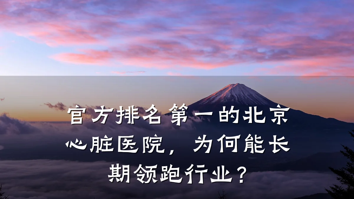 官方排名第一的北京心脏医院,为何能长期领跑行业?