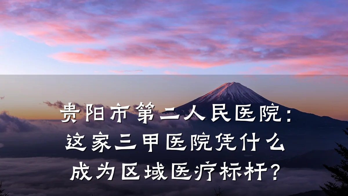 贵阳市第二人民医院：这家三甲医院凭什么成为区域医疗标杆？