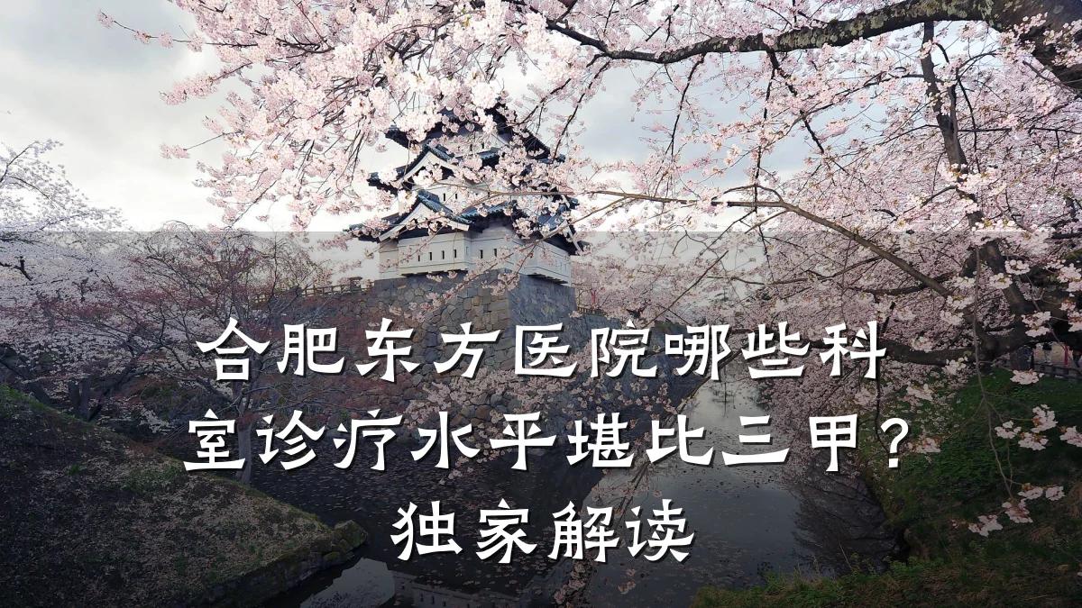 合肥东方医院哪些科室诊疗水平堪比三甲?独家解读