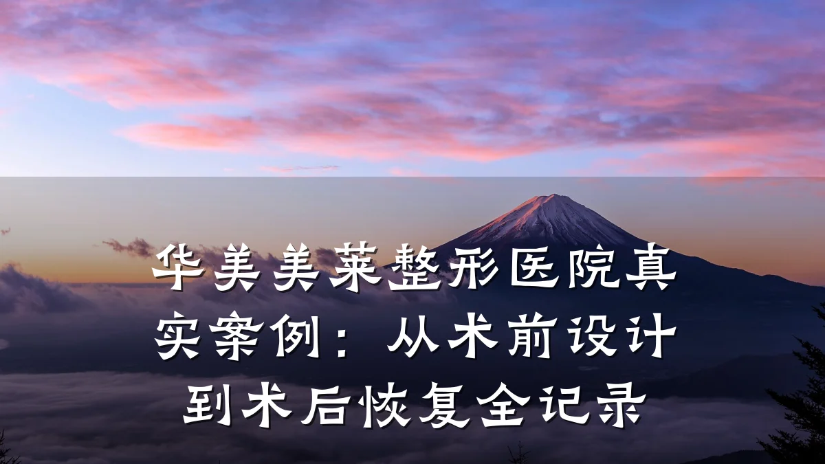 华美美莱整形医院真实案例:从术前设计到术后恢复全记录
