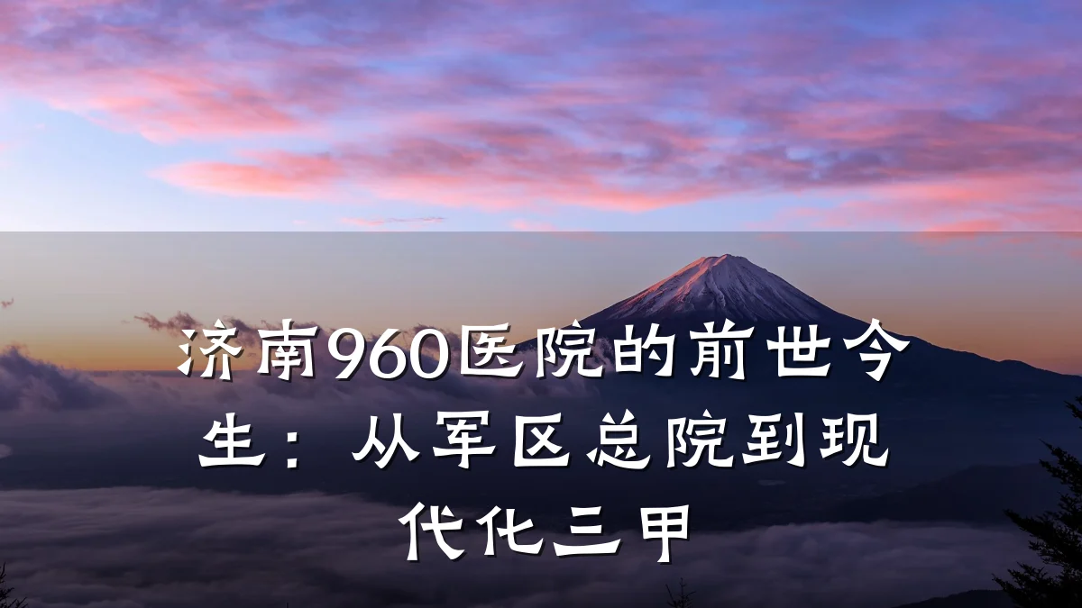 济南960医院的前世今生:从军区总院到现代化三甲