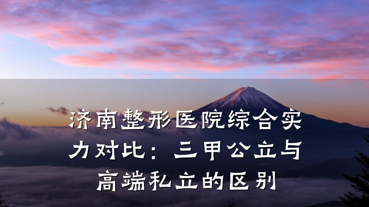 济南整形医院综合实力对比：三甲公立与高端私立的区别