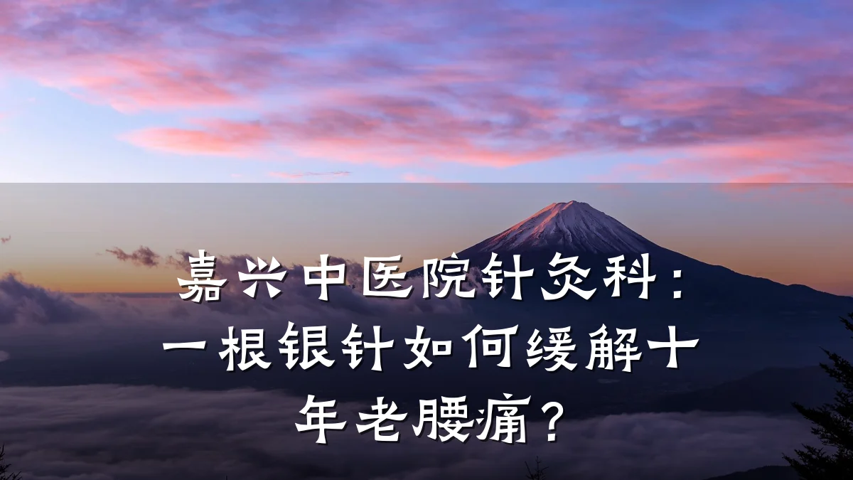 嘉兴中医院针灸科:一根银针如何缓解十年老腰痛?