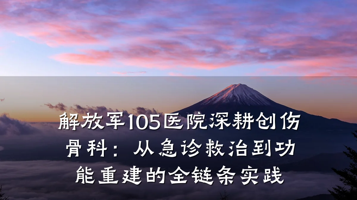 解放军105医院深耕创伤骨科:从急诊救治到功能重建的全链条实践