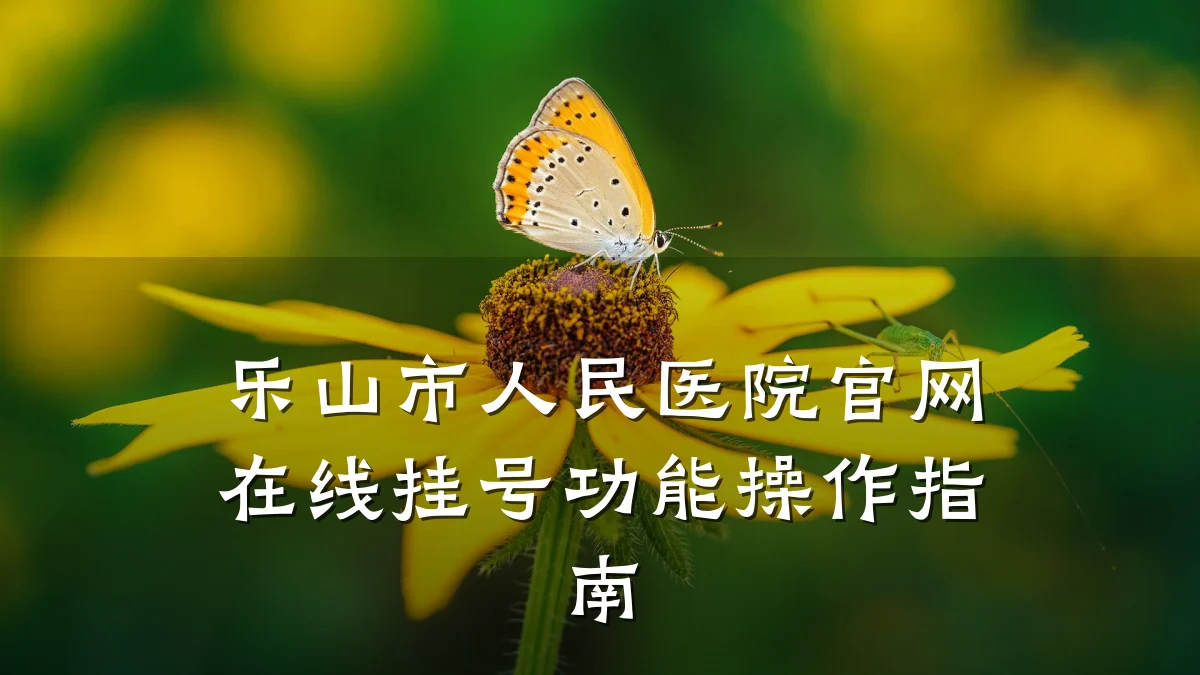 乐山市人民医院官网在线挂号功能操作指南