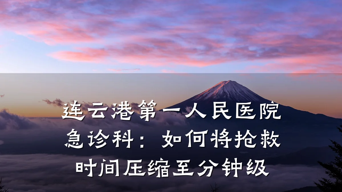 连云港第一人民医院急诊科:如何将抢救时间压缩至分钟级