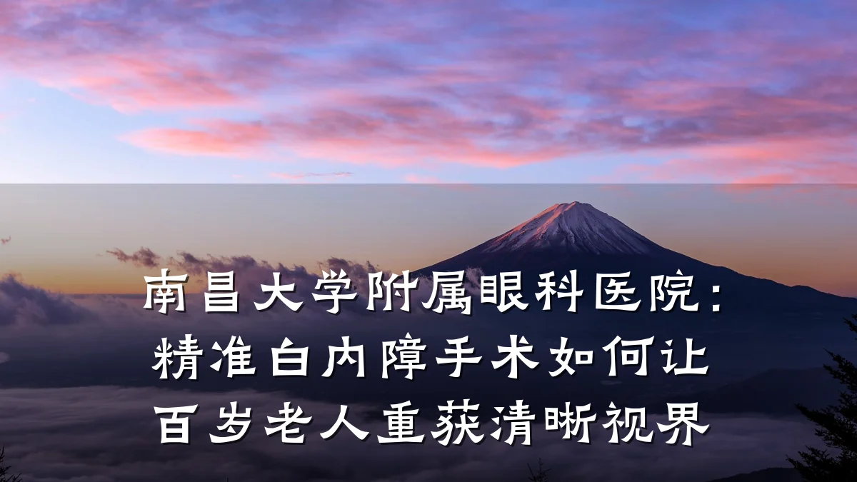 南昌大学附属眼科医院:精准白内障手术如何让百岁老人重获清晰视界