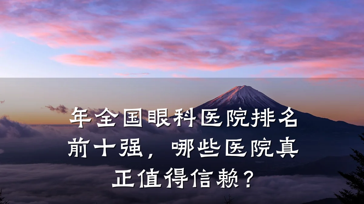 年全国眼科医院排名前十强,哪些医院真正值得信赖?