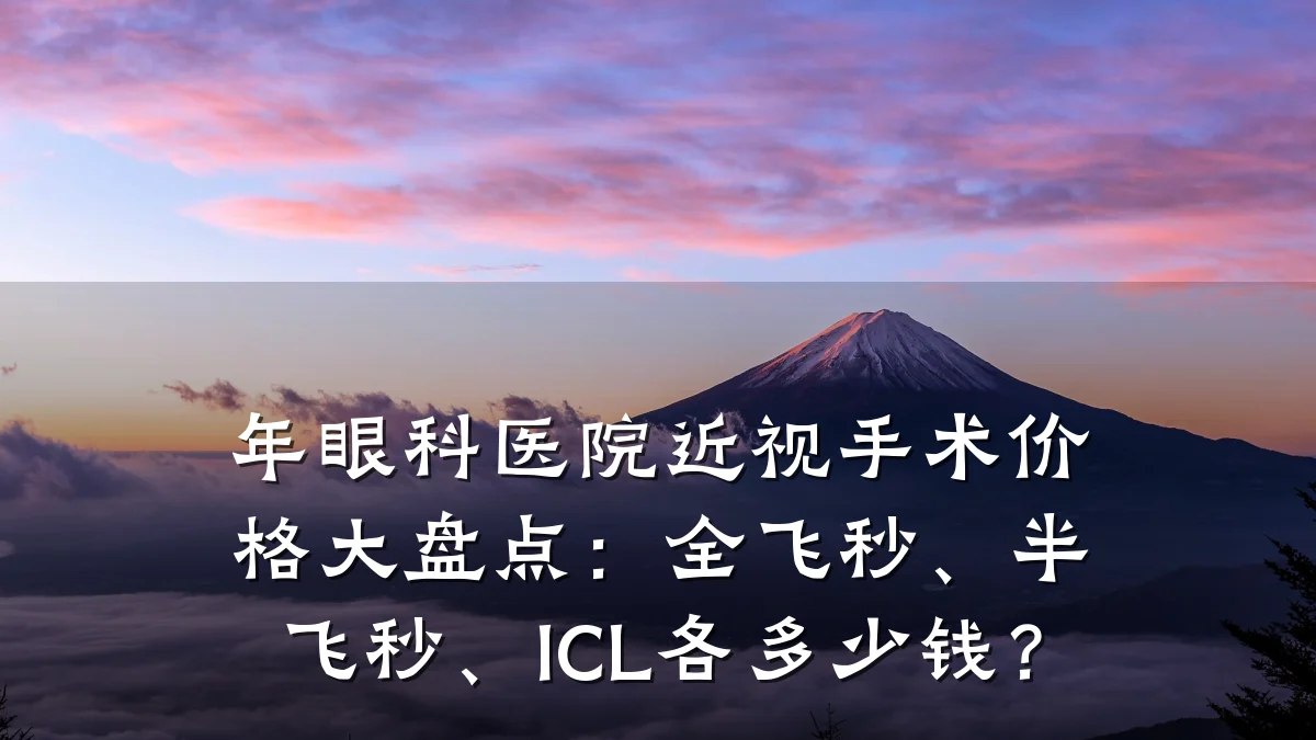 年眼科医院近视手术价格大盘点:全飞秒、半飞秒、ICL各多少钱?